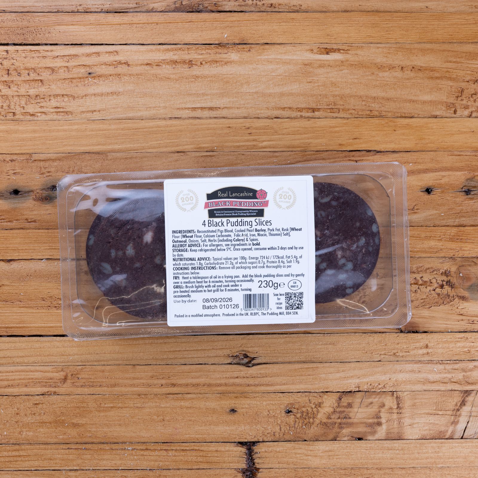 black pudding slices