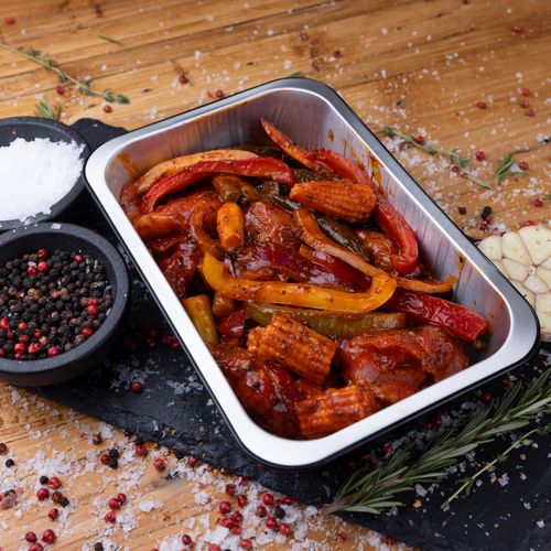 Pork stirfry honey harissa